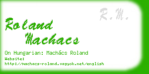 roland machacs business card